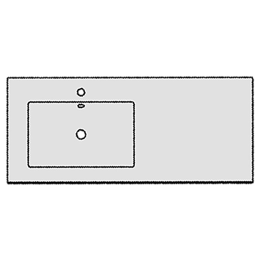Lavabo TULLI ZUCCARI
120,5 x 1,5 x 51,5 cm
lavabo à gauche, avec
trop-plein