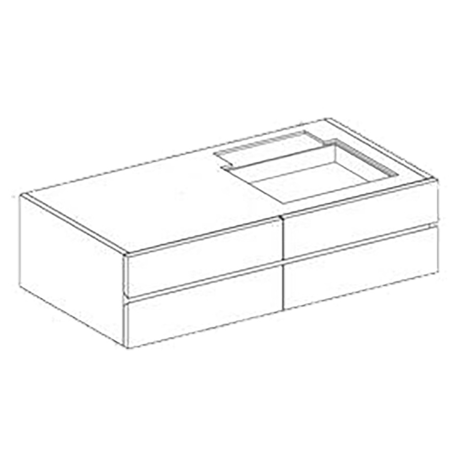 Armoire inférieure LOLA NEW
140,0 x 51,0 x 51,0 cm
2 éléments à chacune 2 tiroirs
pour lavabo avec vasque à
droite