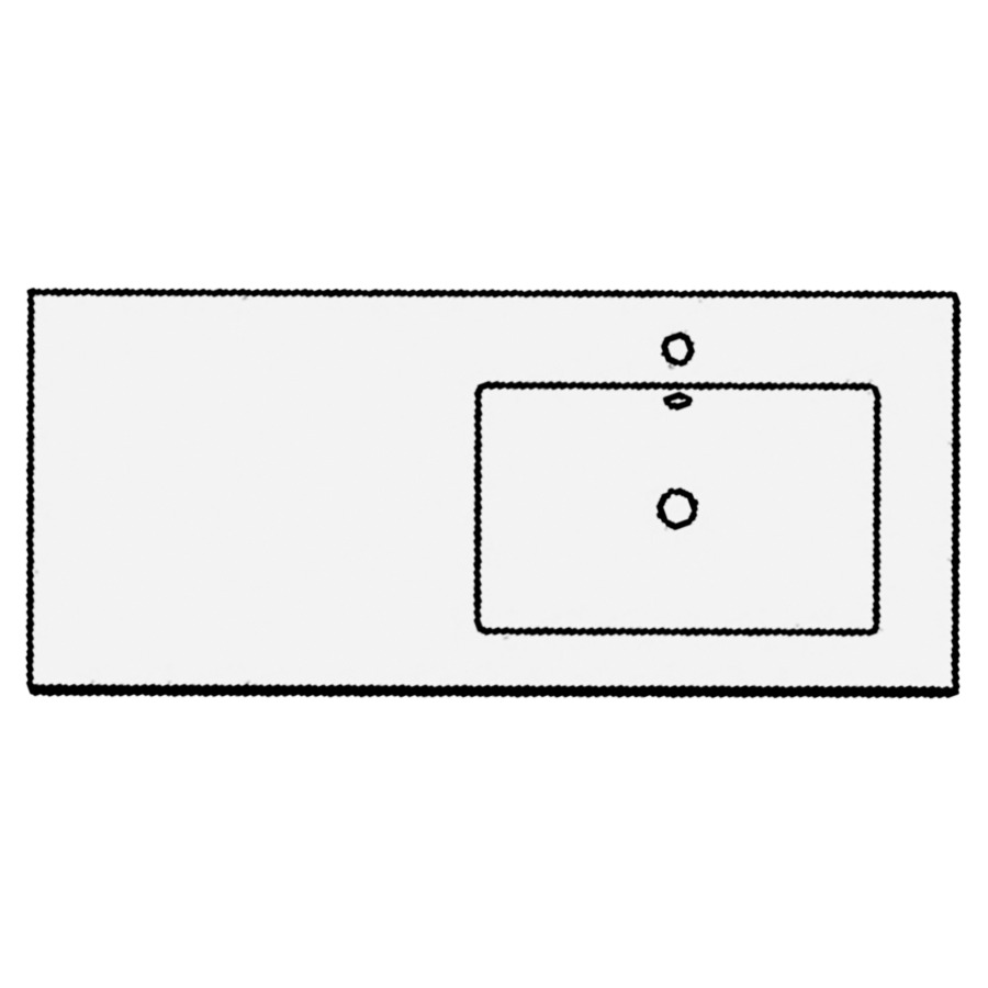 Lavabo TULLI ZUCCARI
140,5 x 1,5 x 51,5 cm
lavabo à droite, avec
trop-plein