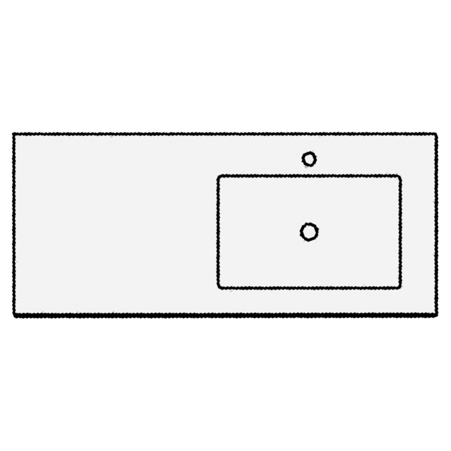 Lavabo TULLI ZUCCARI
140,5 x 1,5 x 51,5 cm
lavabo à droite, sans
trop-plein