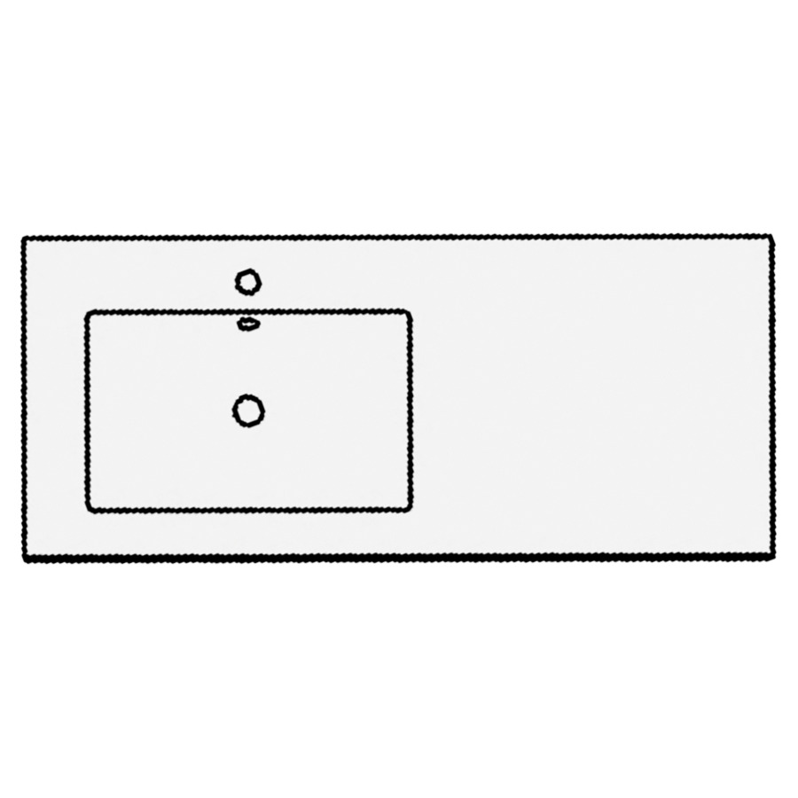 Lavabo TULLI ZUCCARI
140,5 x 1,5 x 51,5 cm
lavabo à gauche, avec
trop-plein