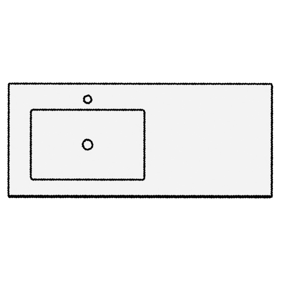 Lavabo TULLI ZUCCARI
140,5 x 1,5 x 51,5 cm
lavabo à gauche, sans
trop-plein