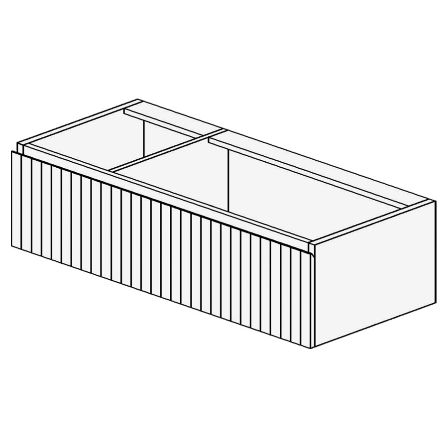 Élément inférieur ELECTRA
120,0 x 40,0 x 51,0 cm
2 éléments 40/80 cm
à chacune 1 tiroir, pour
lavabo avec vasque à droite
