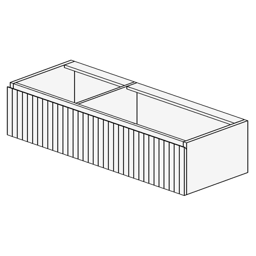 Élément inférieur ELECTRA
140,0 x 40,0 x 51,0 cm
2 éléments 50/90 cm
à chacune 1 tiroir, pour
lavabo avec vasque à droite