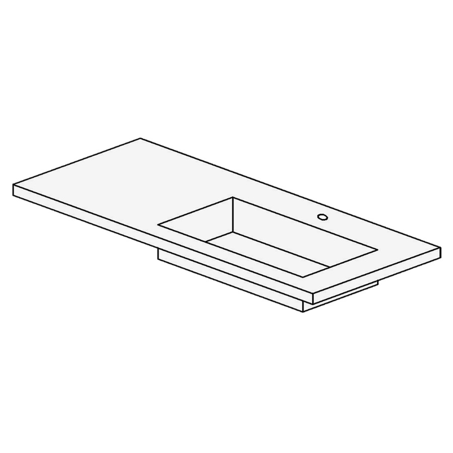 Lavabo TULLI ZUCCARI
120,5 x 4,0 x 51,5 cm
lavabo à droite, sans
trop-plein