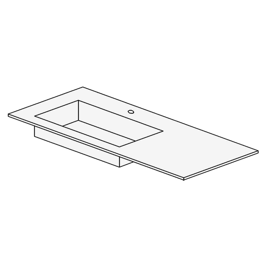 Lavabo TULLI ZUCCARI
120,5 x 1,2 x 51,5 cm
lavabo à gauche, sans
trop-plein
