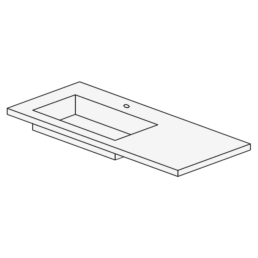 Lavabo TULLI ZUCCARI
120,5 x 4,0 x 51,5 cm
lavabo à gauche, sans
trop-plein