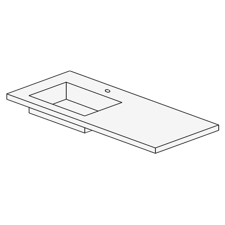Lavabo TULLI ZUCCARI
140,5 x 4,0 x 51,5 cm
lavabo à gauche, sans
trop-plein