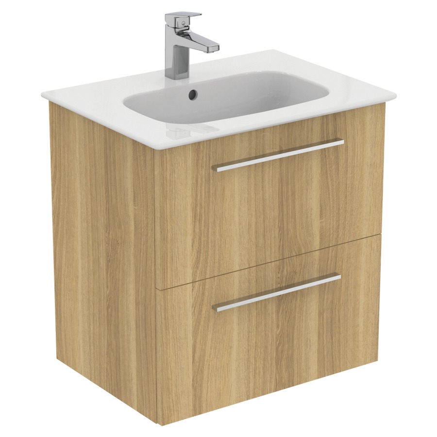 Combination de lavabo IDEAL
STANDARD I.LIFE A
64,0 x 64,5 x 46,0 cm
élément à 2 tiroirs, avec
lavabo et fixation