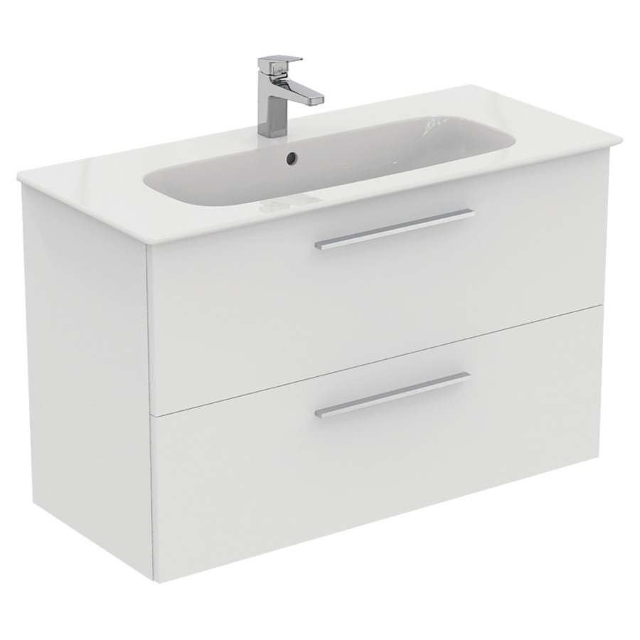 Combination de lavabo IDEAL
STANDARD I.LIFE A
104,0 x 64,5 x 46,0 cm
élément à 2 tiroirs, avec
lavabo et fixation