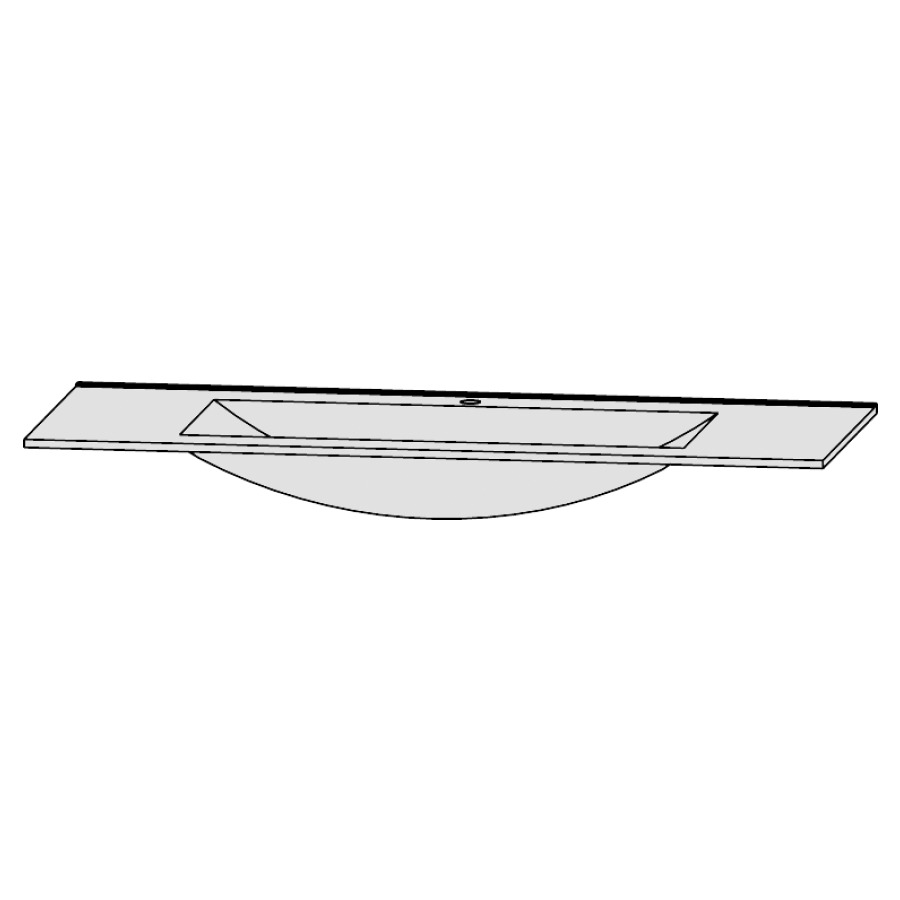 Lavabo LAGUNA LIFE PLUS
pour petite salle de bain
121,2 x 40 cm, stoneplus
système d'écoulement et de
trop-plein y compris