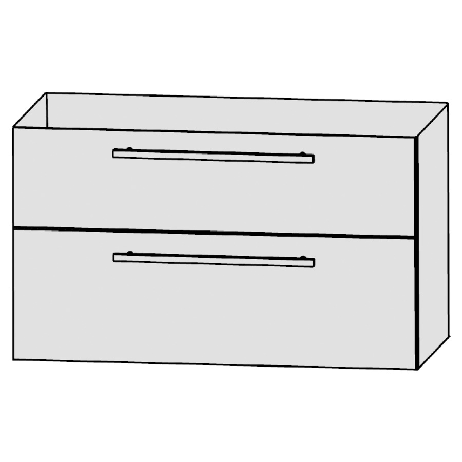 Elém. inférieur LAGUNA LIFE
PLUS pour petite salle de bain
90 x 56 x 39 cm
pour lavabo Life Plus 90,4 cm
élément à 2 tiroirs