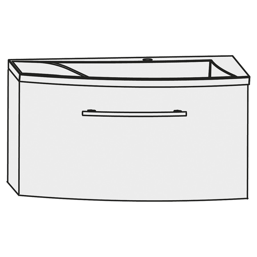 Meuble avec lavabo CONNCEPT
LINE WINGS
60,6 x 35,0 x 44,8 cm
élément à 1 tiroirs
lavabo avec tablette à gauche
et système trop-plein
incl., blanc, 1 trou
robinetterie