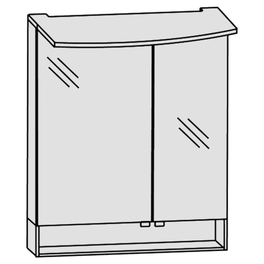 Arm. de toilette LAGUNA WINGS
pour petite salle de bain
60 x 81 x 16 cm
2 portes à double miroir
porte grande à gauche
1 élément interrupteur-prise
1 éclairage LED de surface
20,9 W/convertisseur 30 W
capteur pour éclairage Emotion
compartiment de rangement
éclairé 6,5 W, IP20