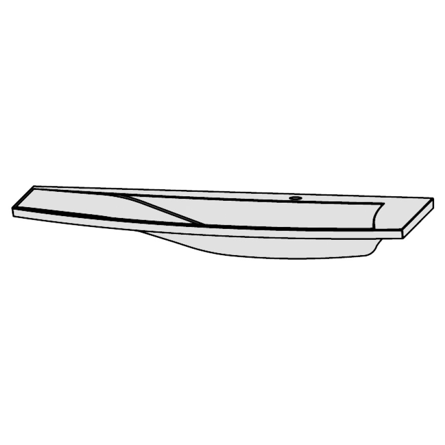 Lavabo LAGUNA WINGS
pour salle de bain
120,6 x 56 cm, stoneplus
lavabo à droite, système
d'écoulement et de trop-plein
y compris