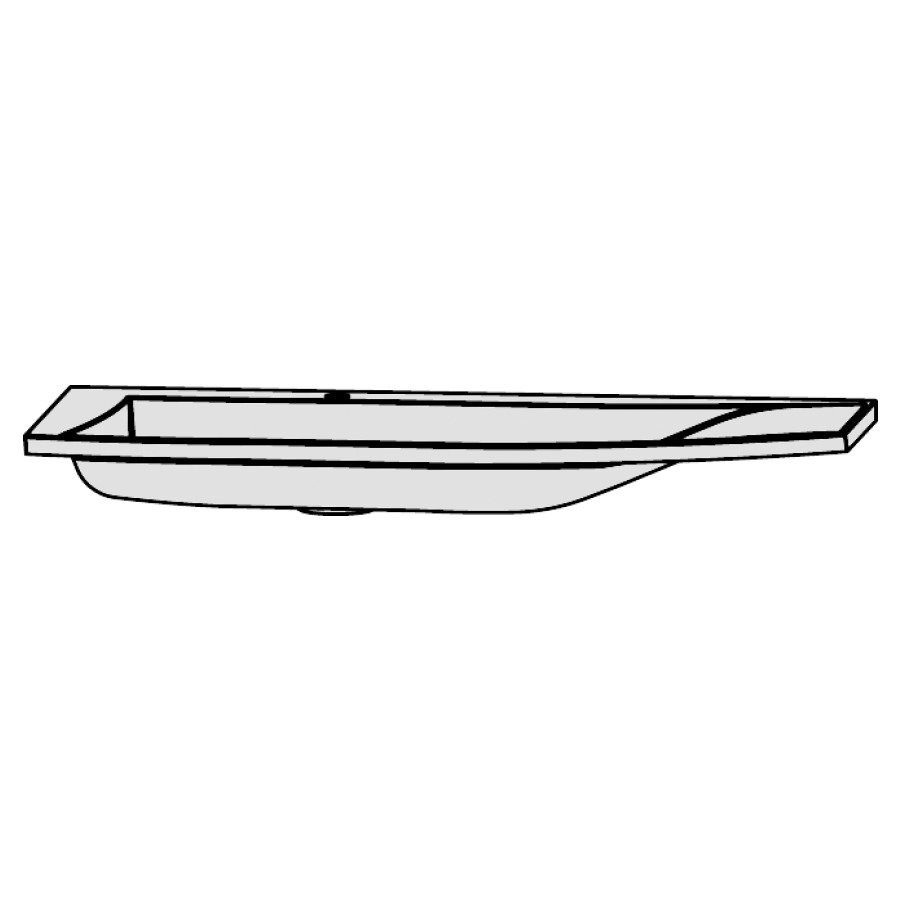 Lavabo LAGUNA WINGS
pour salle de bain
120,6 x 56 cm, stoneplus
lavabo à gauche, système
d'écoulement et de trop-plein
y compris