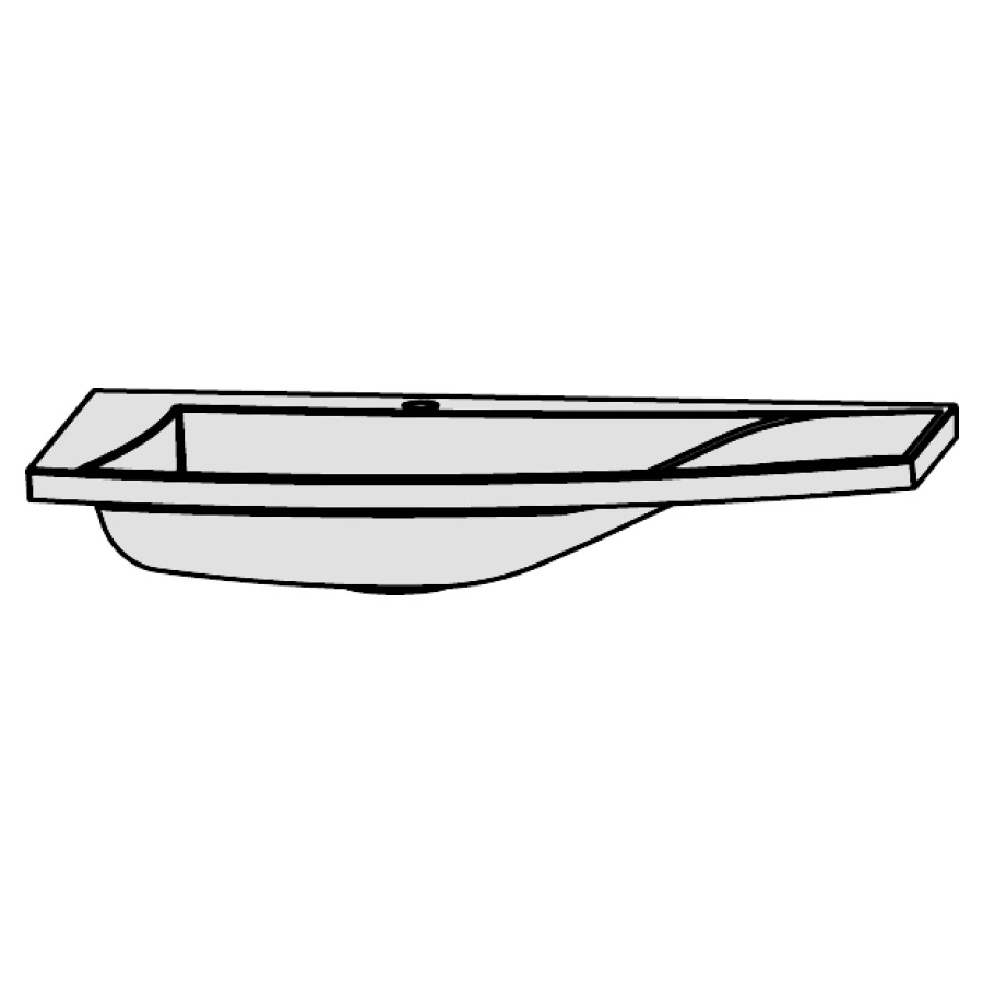 Lavabo LAGUNA WINGS
pour petite salle de bain
60,6 x 44,8 cm, stoneplus
lavabo à gauche, soupape
d'écoulement que ne peut pas
être fermé y compris