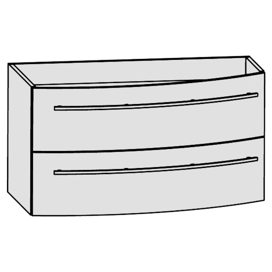Elém. inférieur LAGUNA WINGS
pour salle da bain
90 x 48 x 53,9 cm
pour lavabo Wings 90,6 cm
lavabo à gauche, élément à
2 tiroirs