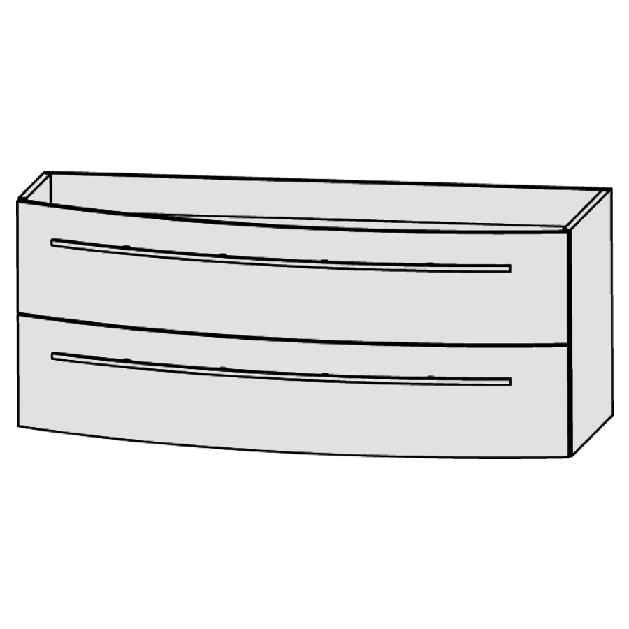 Elém. inférieur LAGUNA WINGS
pour salle da bain
120 x 48 x 55,8 cm
pour lavabo Wings 120,6 cm
lavabo à droite, élément à
2 tiroirs