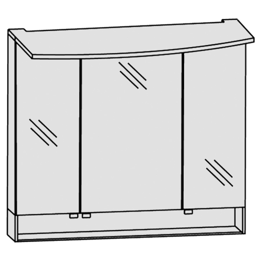 Arm. de toilette LAGUNA WINGS
pour salle de bain
90 x 81 x 16 cm
3 portes à double miroir
porte au milieu charnières à
droite, 1 élément interrupteu
prise, 1 éclairage LED de
surface 13,2 W/convertisseur
30 W, capteur pour éclairage
Emotion compartiment de
rangement éclairé 4,08 W, IP20
