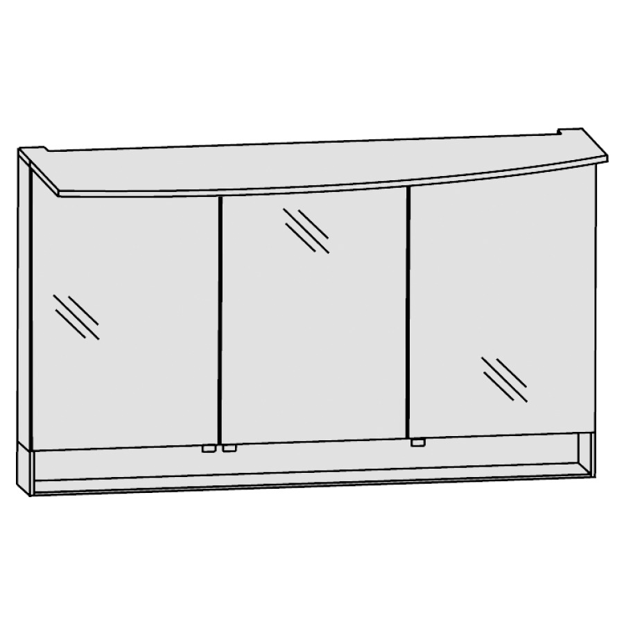 Arm. de toilette LAGUNA WINGS
pour salle de bain
140 x 81 x 16 cm
3 portes à double miroir
porte au milieu charnières à
droite, 1 élément interrupteur
prise, 1 éclairage LED de
surface 20,9 W/convertisseur
30 W, capteur pour éclairage
Emotion compartiment de
rangement éclairé 6,5 W, IP20
