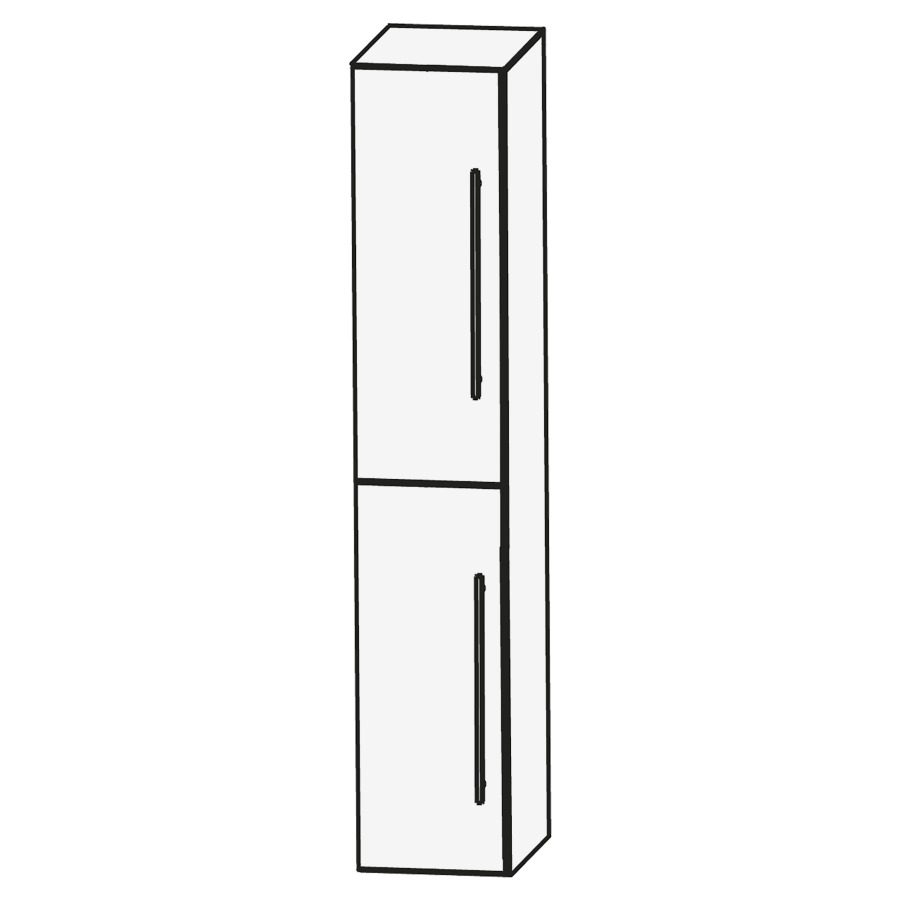 Armoire haute LAGUNA
30 x 160 x 30 cm
2 armoires de tablette à
chacune 1 porte charnières à
gauche