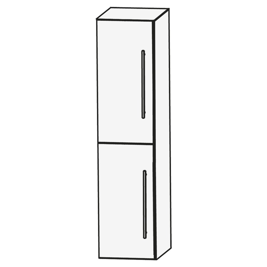 Armoire haute LAGUNA
40 x 160 x 30 cm
2 armoires de tablette à
chacune 1 porte charnières à
gauche