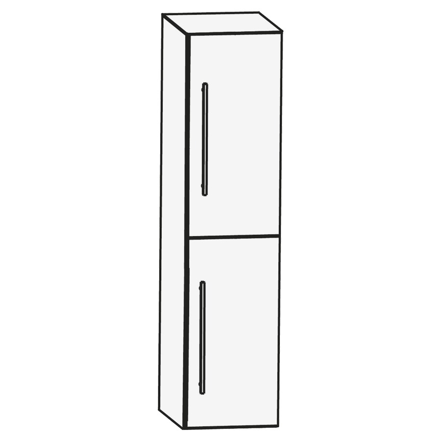Armoire haute LAGUNA
40 x 160 x 30 cm
2 armoires de tablette à
chacune 1 porte charnières à
droite