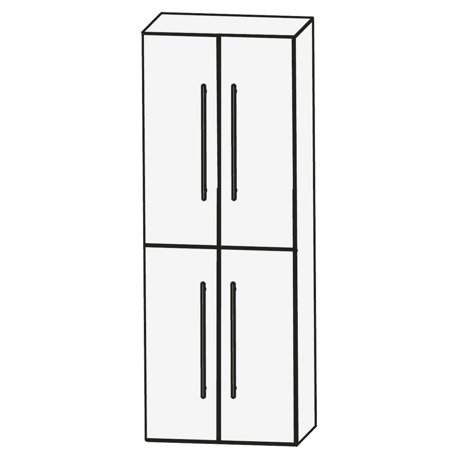 Armoire haute LAGUNA
60 x 160 x 30 cm
2 armoires de tablette à
chacune 2 portes