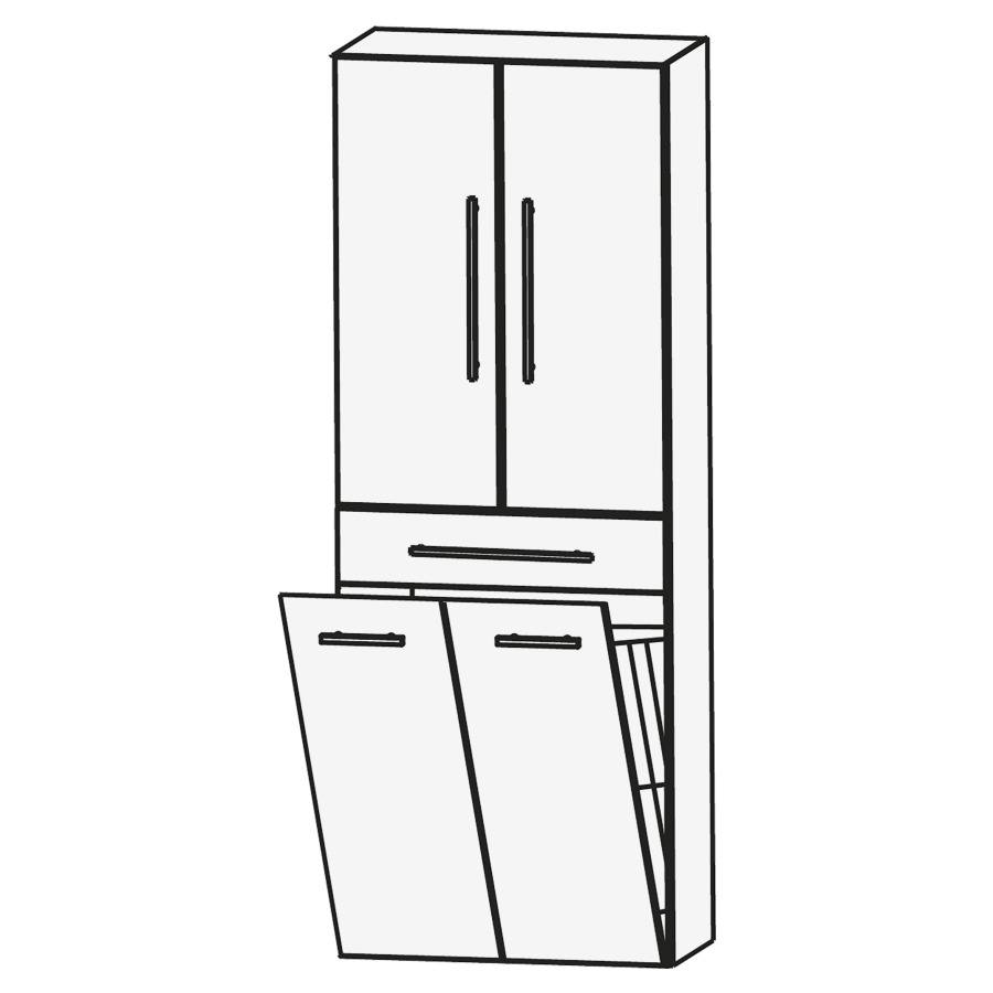 Armoire haute LAGUNA
60 x 160 x 30 cm
armoire de tablette, 2 portes
1 tiroir, 1 bascule à linge