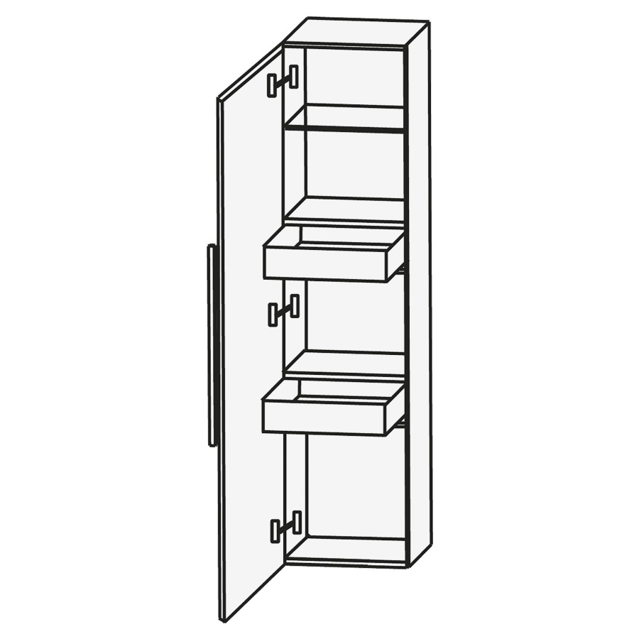 Armoire moyen LAGUNA
30 x 128 x 30 cm
avec tiroir intérieur
1 porte charnières à gauche