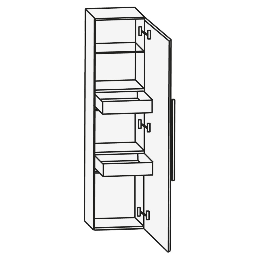 Armoire moyen LAGUNA
30 x 128 x 30 cm
avec tiroir intérieur
1 porte charnières à droite