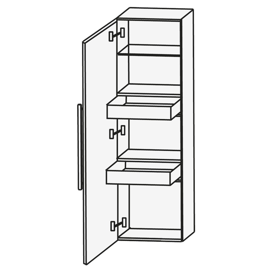Armoire moyen LAGUNA
40 x 128 x 30 cm
avec tiroir intérieur
1 porte charnières à gauche