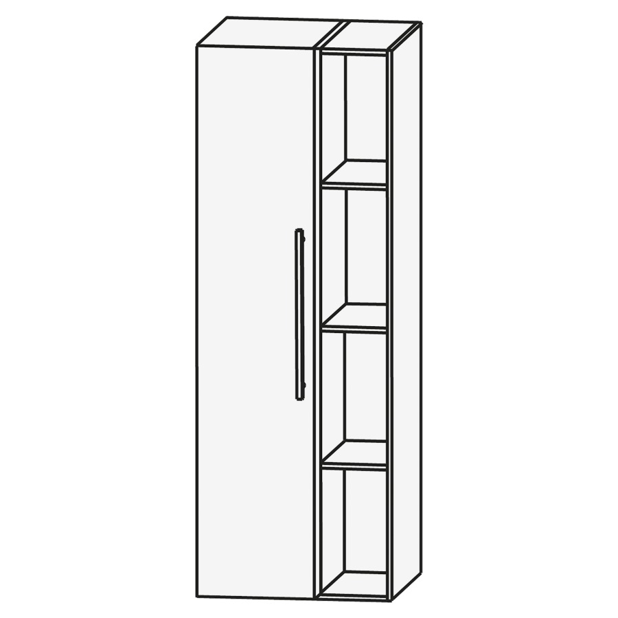 Armoire moyen LAGUNA
50 x 128 x 30 cm
armoire de tablette, 1 porte
charnières à gauche, 1 élément
ouvert à droite