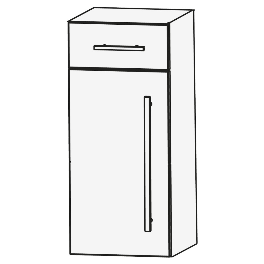 Armoire mi-haute LAGUNA
40 x 80 x 30 cm
1 tiroir, armoire de tablette
1 porte charnières à gauche