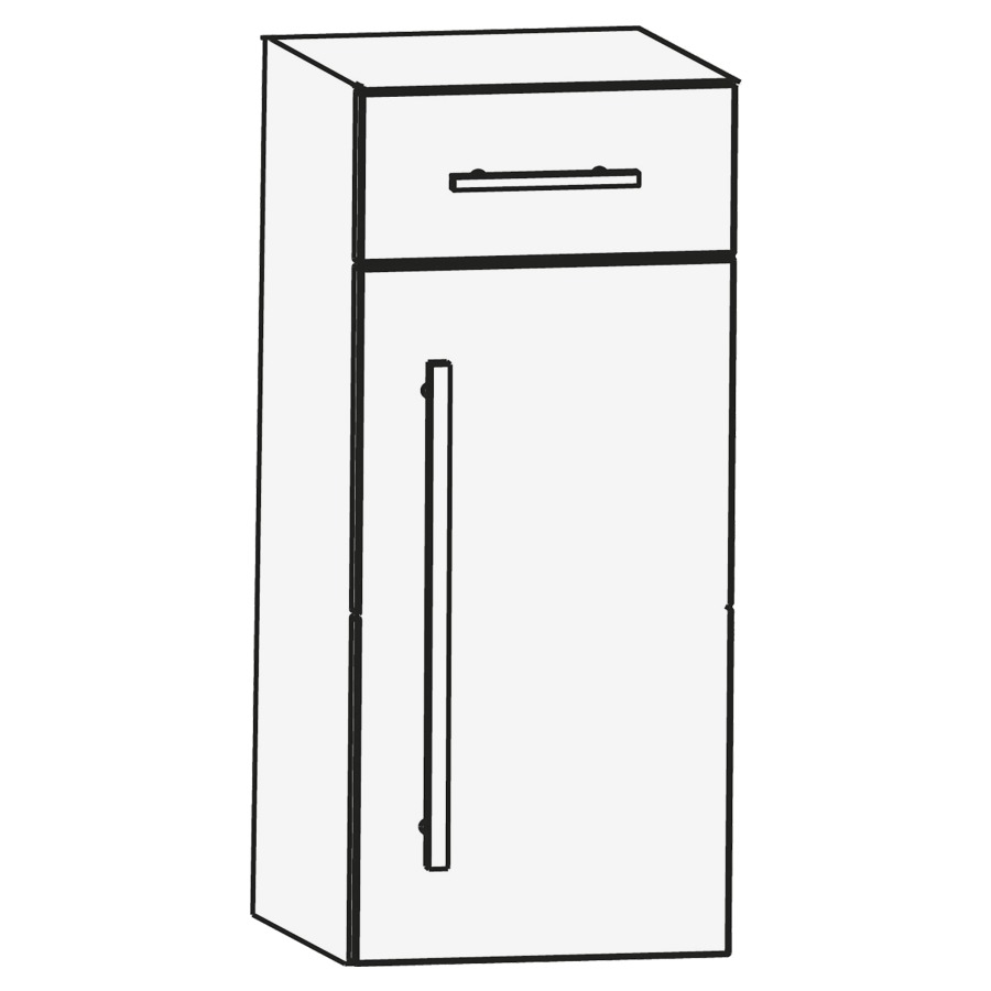 Armoire mi-haute LAGUNA
40 x 80 x 30 cm
1 tiroir, armoire de tablette
1 porte charnières à droite