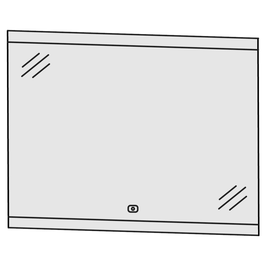Miroir lumineux LAGUNA
80,0 x 64,0 x 2,8 cm, 23,3 W
éclairage LED en haut et en
bas, 1 palpeur pour éclairage-
Emotion, 1 convertisseur LED