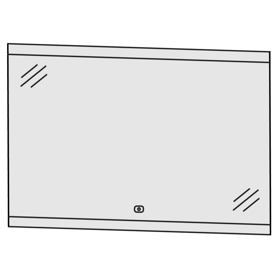 Miroir lumineux LAGUNA
90,0 x 64,0 x 2,8 cm, 26,4 W
éclairage LED en haut et en
bas, 1 palpeur pour éclairage-
Emotion, 1 convertisseur LED