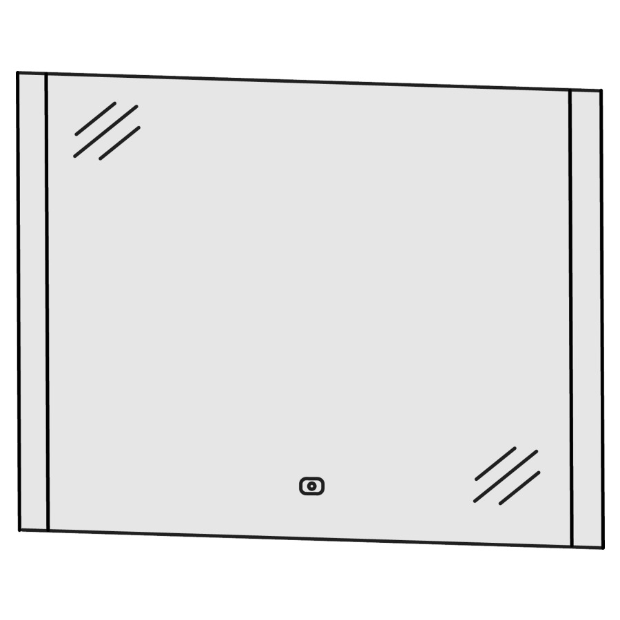 Miroir lumineux LAGUNA
80,0 x 64,0 x 2,8 cm
éclairage LED à droite et à
gauche, 1 palpeur pour
éclairage-Emotion 18,6 W
1 convertisseur 30 W