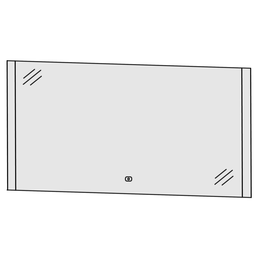 Miroir lumineux LAGUNA
120,0 x 64,0 x 2,8 cm
éclairage LED à droite et à
gauche, 1 palpeur pour
éclairage-Emotion 18,6 W
1 convertisseur 30 W