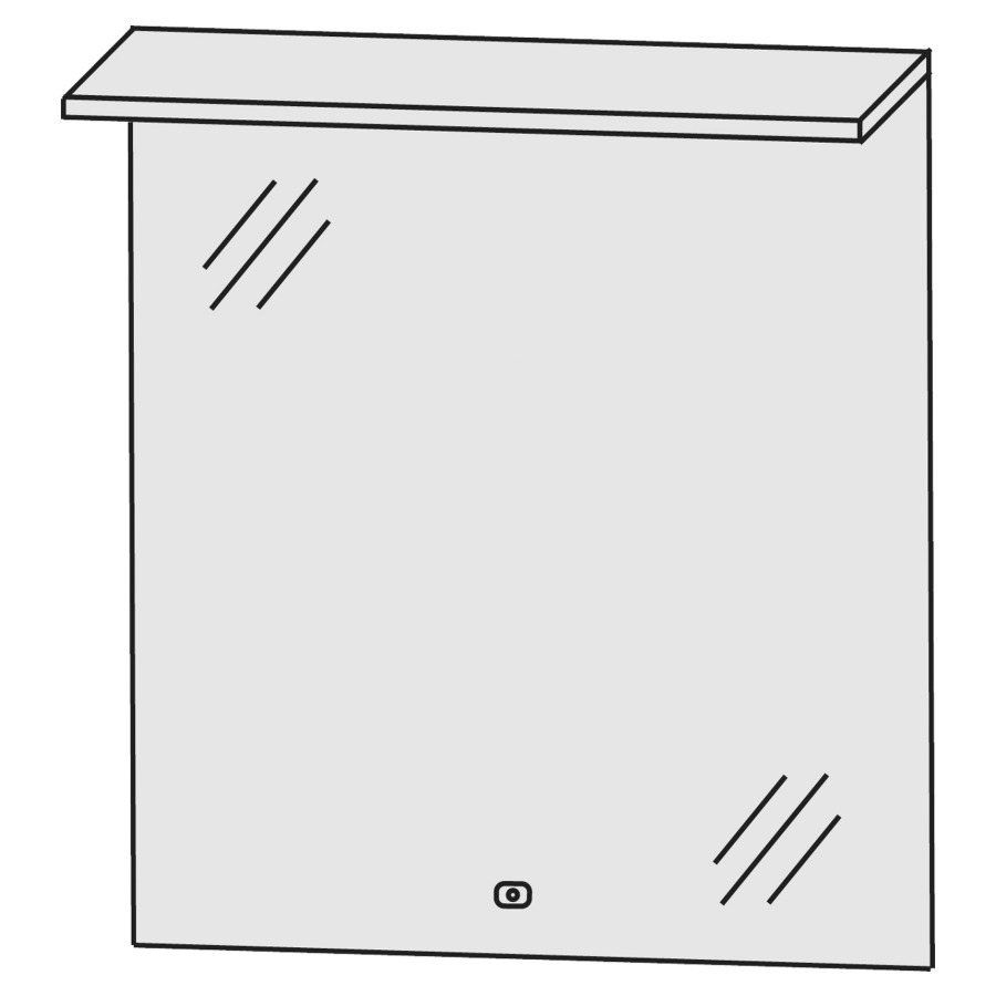 Miroir lumineux LAGUNA
60,0 x 65,2 x 9,1 cm, 17,1 W
éclairage de surface LED en
haut, 1 palpeur pour
éclairage-Emotion
1 convertisseur LED