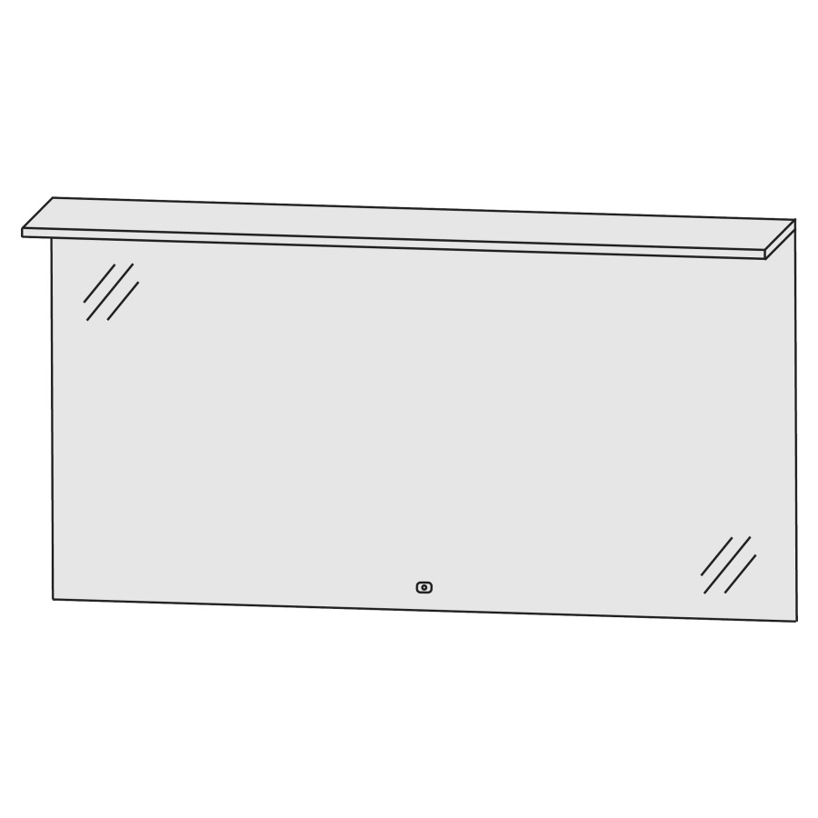 Miroir lumineux LAGUNA
120,0 x 65,2 x 9,1 cm, 35,7 W
éclairage de surface LED en
haut, 1 palpeur pour
éclairage-Emotion
1 convertisseur LED