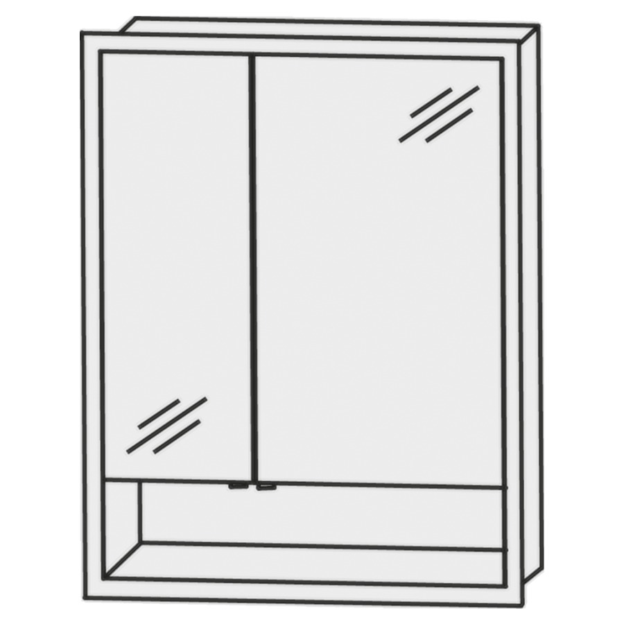 Armoire de toilette HIGH LINE
65,1 x 85,1 x 15 cm
cadre-LED en aluminium
2 portes à double miroir
(19,6/39,6), porte grande à
droite, 1 élément
interrupteur-prise, rangement
ouvert illuminé 3,9 W, capteur
pour éclairage Emotion, 28,8
W/convertisseur 60 W