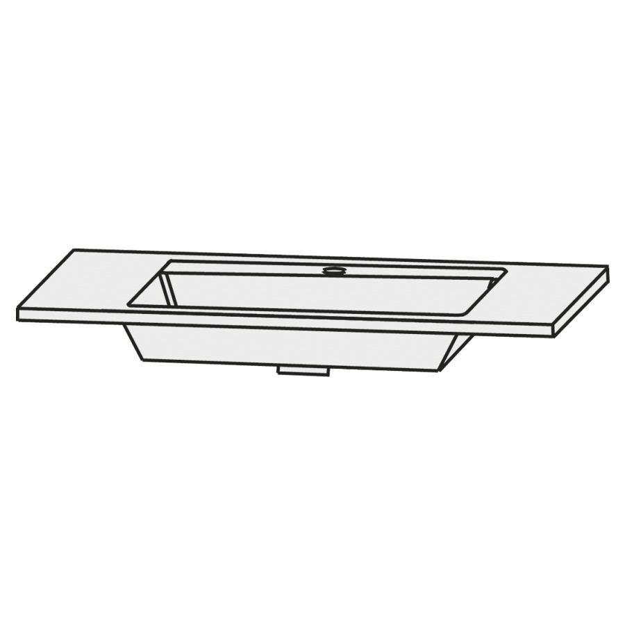 Lavabo HIGH LINE
93,2 x 50 cm, stoneplus
système d'écoulement et de
trop-plein y compris