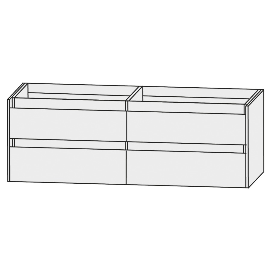 Élément inférieur HIGH LINE
142 x 56 x 49,2 cm
2 éléments à chacun 2 tiroirs
sans siphon gain de place