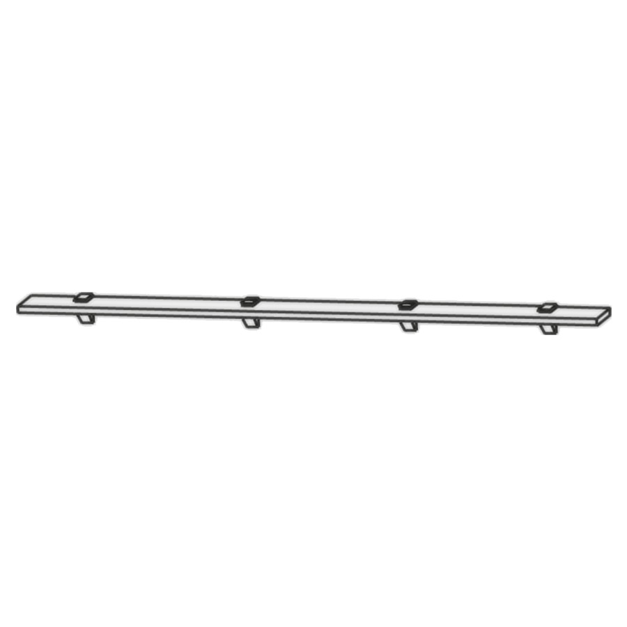 Rangement en verre HIGH LINE
140 x 0,8 x 13 cm
avec 4 supports en métal