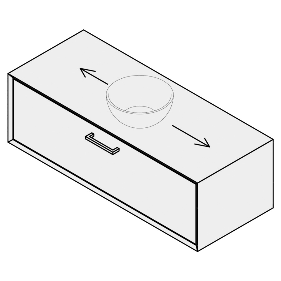 Combinaison de meuble VARANO
100 x 40 x 51 cm
pour 1 lavabo à poser
entraxe selon les indications
élément de tiroir, 1&nbsp;tiroir
Legrabox noir
poignée selon collection