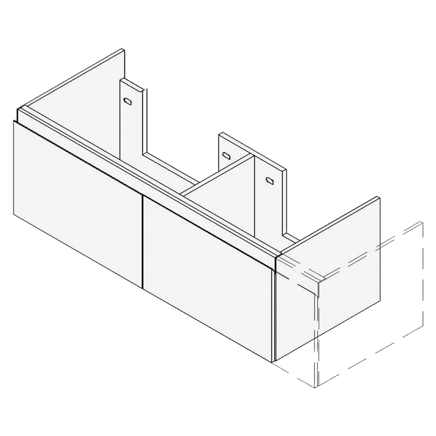 Élément inférieur  Falco
Largeur x Profondeur x Hauteur
fixé selon le lavabo
pour lavabo jusqu'à 181-220 cm
2&nbsp;éléments de tiroir, 1&nbsp;tiroir chacune
FABRICANT NUMÉRO D'ARTICLE DU 
LAVABO À INDIQUER LORS DE LA 
COMMANDE