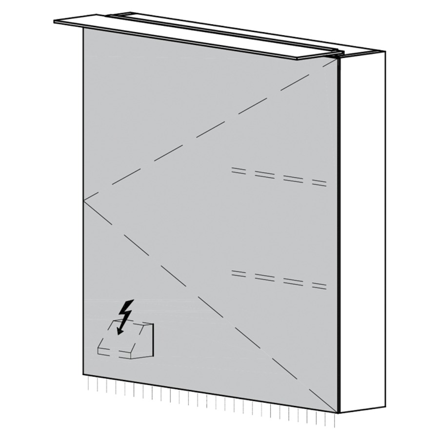 Armoire de toilette Glacier AP
60.4 x 70.5 x 14.8 cm
1&nbsp;porte à double miroir, charnière à droite
éclairage LED 4000 Kelvin
appareil de commande DALI
dimmable sur l'installation domestique
1&nbsp;prise double en bas à gauche
IP24