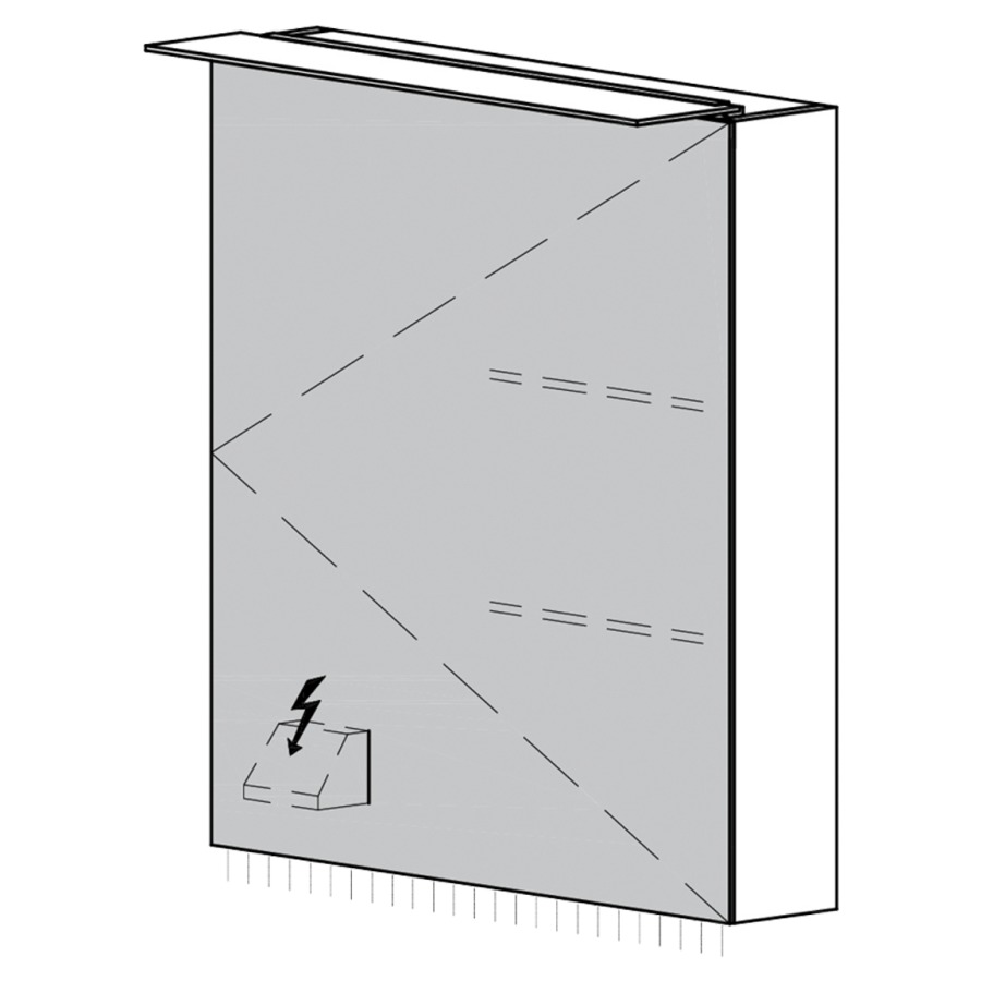Armoire de toilette Glacier UP
50.4 x 70.5 x 14.8 cm
1&nbsp;porte à double miroir, charnière à droite
éclairage LED 4000 Kelvin
appareil de commande DALI
dimmable sur l'installation domestique
1&nbsp;prise double en bas à gauche
IP24